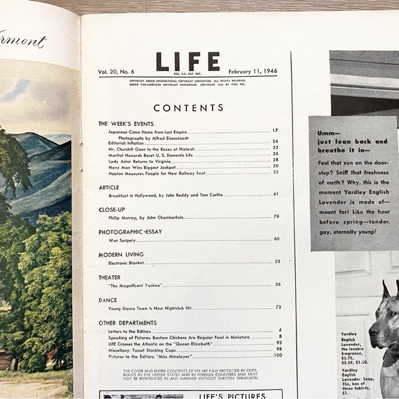 VINTAGE 1946 LIFE Magazine Lincoln Memorial Cover February 11 Vintage Ephemera - Picture 2 of 13